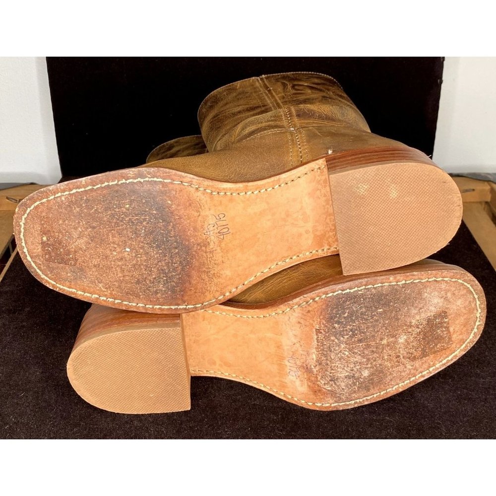 Vintage Frye Campus Knee High Boot Old Tan Leather Size 8.5 - Picture 8 of 11